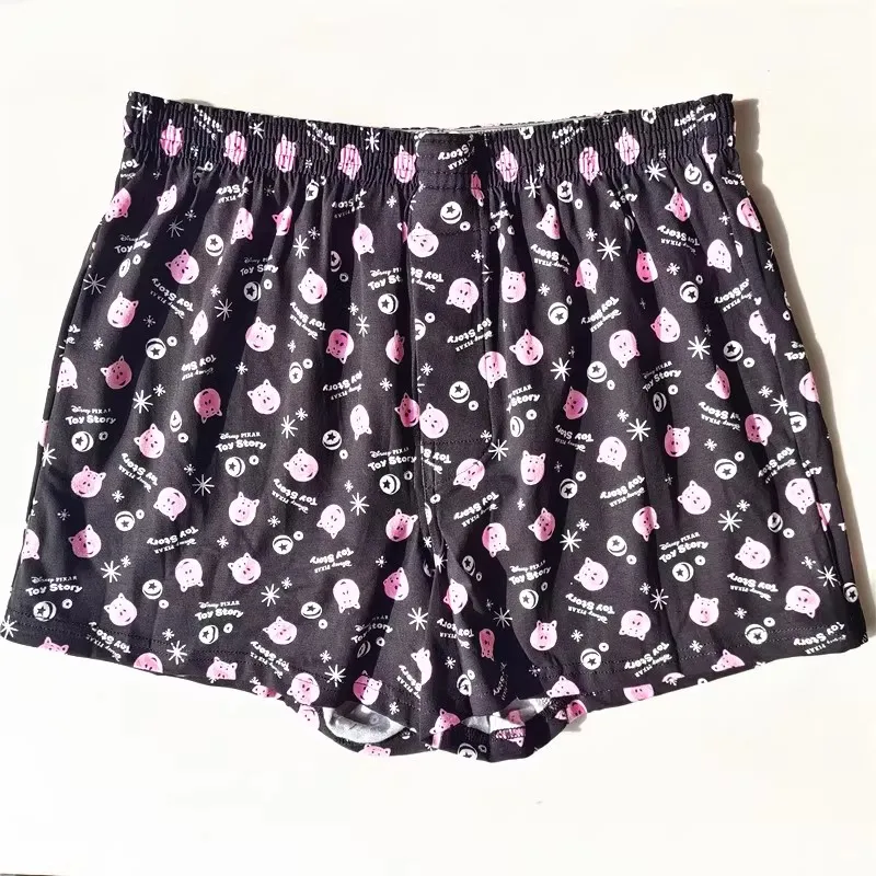 Men's Underwear Pants Cotton Woven Animation Cartoon Beach Shorts Loose Unisex Sleep Bottoms