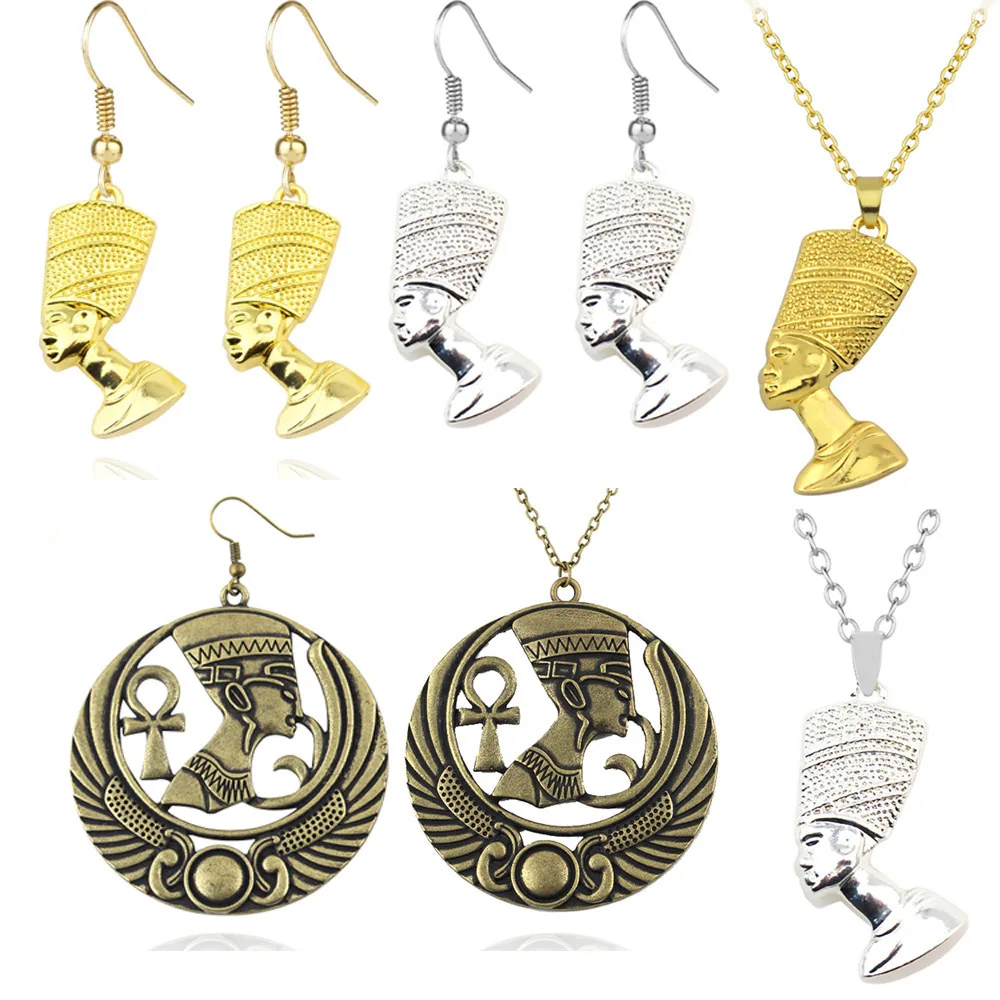 Ancient Egyptian Goddess Isis Spread Wings Pendant Necklace for Men Women Vintage Amulet Jewelry Gift
