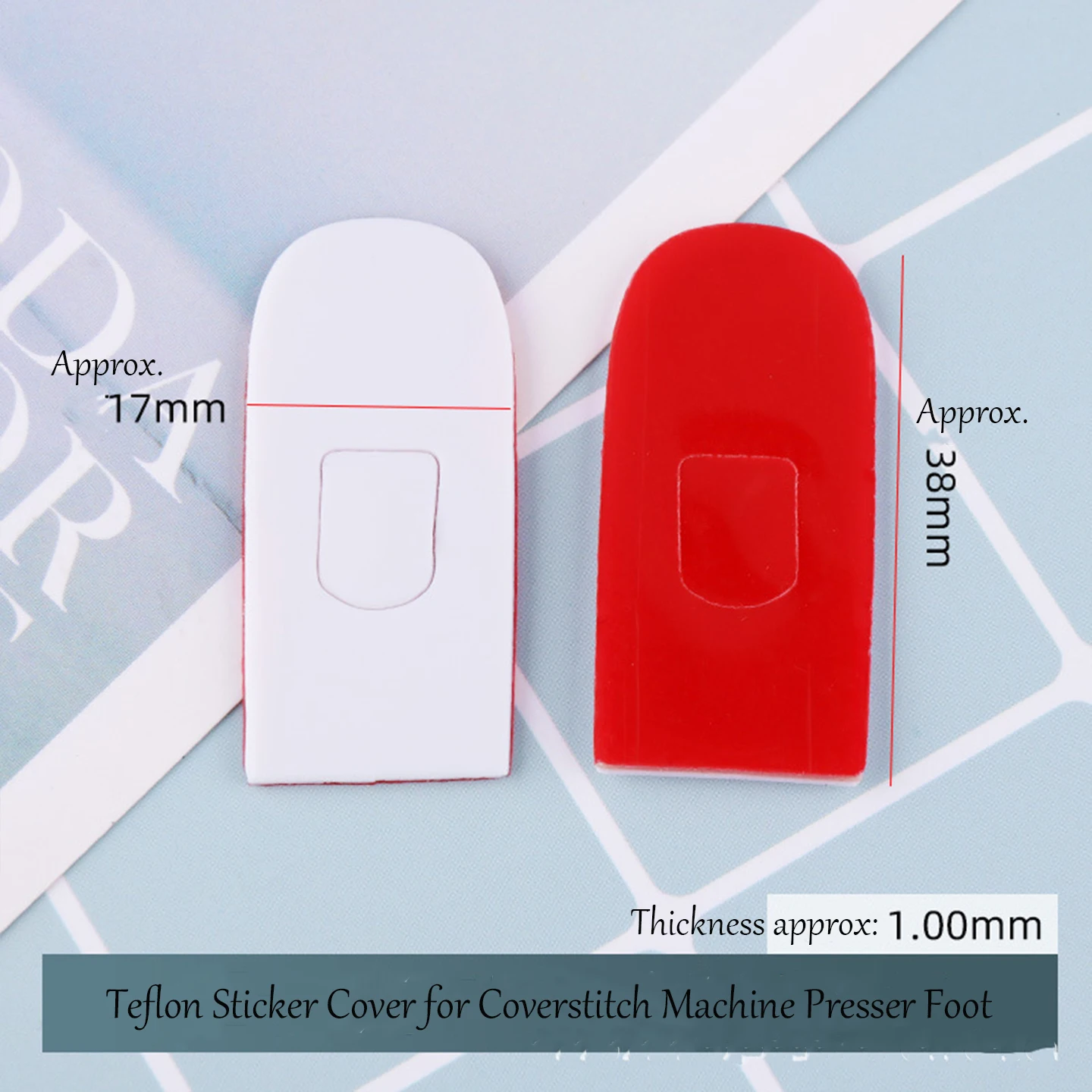 PTFE Teflon Presser Foot Tape With Self Adhesive Backing, 5 Sizes Overlock Serger Interlock Coverstitch Foot Sticker For 4/5 Thr view 3