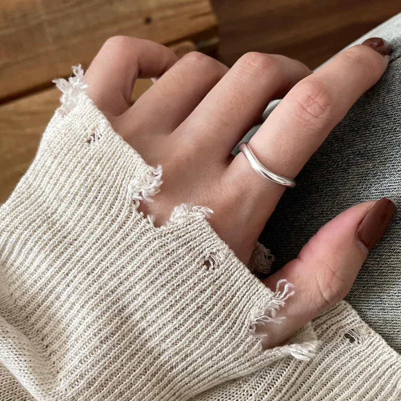 PANJBJ 925 فضة غير النظامية الهندسة الدائري للنساء تنوعا بساطتها اكسسوارات مجوهرات حفلة هدية دروبشيبينغ #5