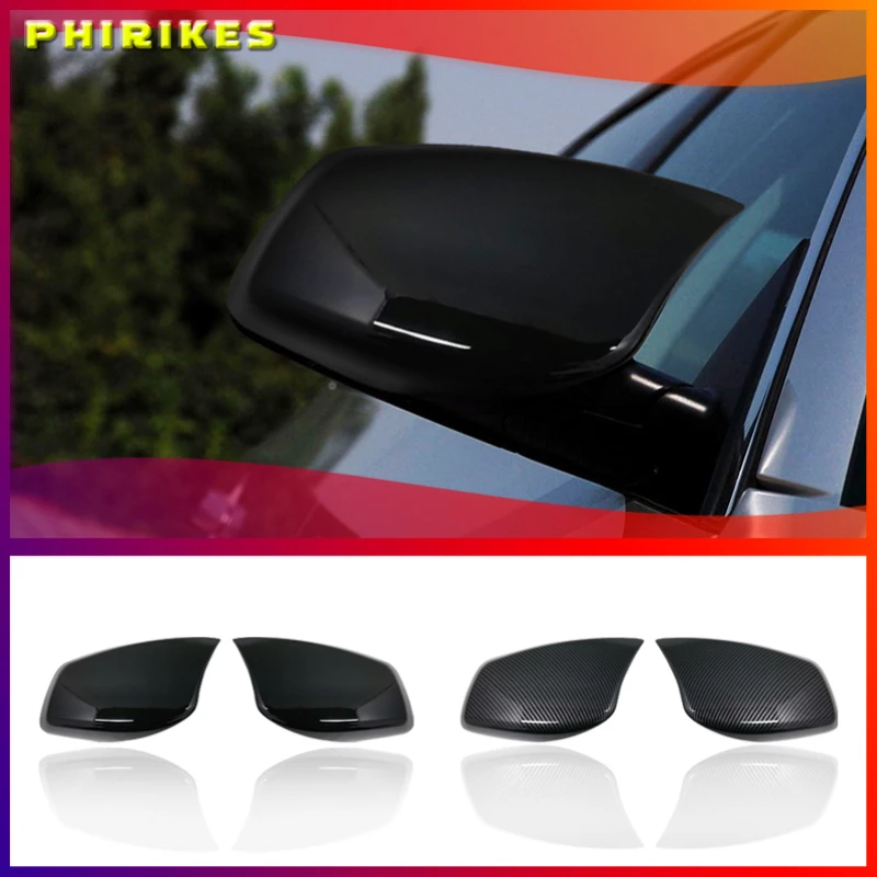 

For BMW 5 Series E60 E61 E63 E64 2004-2007 Mirror Lamp Housing Glossy Black Carbon Pattern