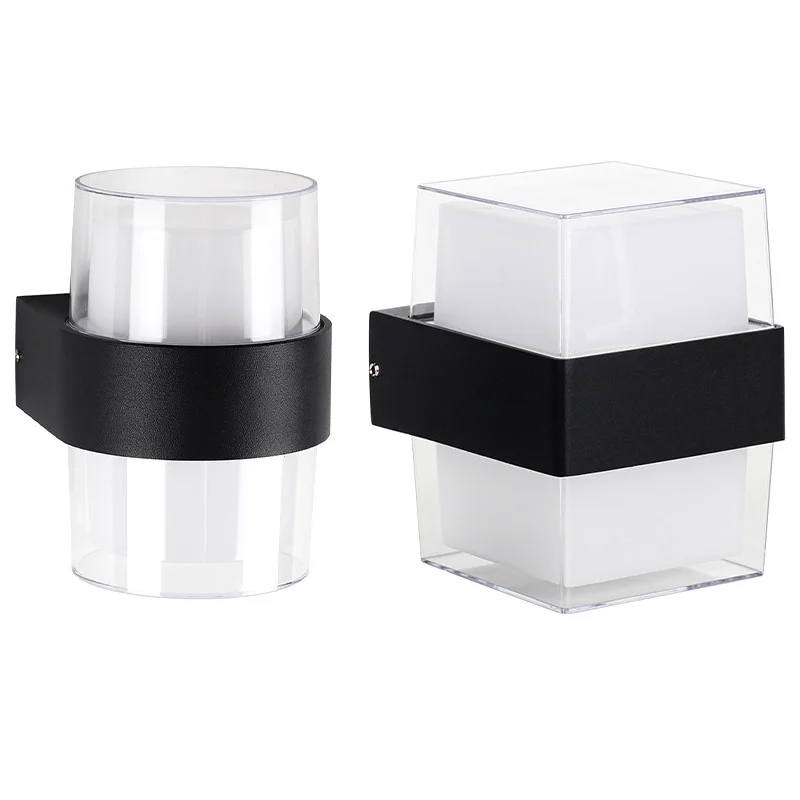 Modern Plastic LED Wall Light Square Round Light Up And Down The Interior Balcony Corridor Staircase Porch Wall Lighting Lamps