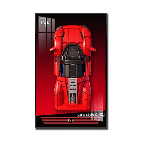 NY fotoram Väggmonterad displaytavla Passar till LEGO 42143 Ferrari - DAYTONA SP3 byggklossmodell med väggfäste 6 best sales Lego Technic väggfäste - №5