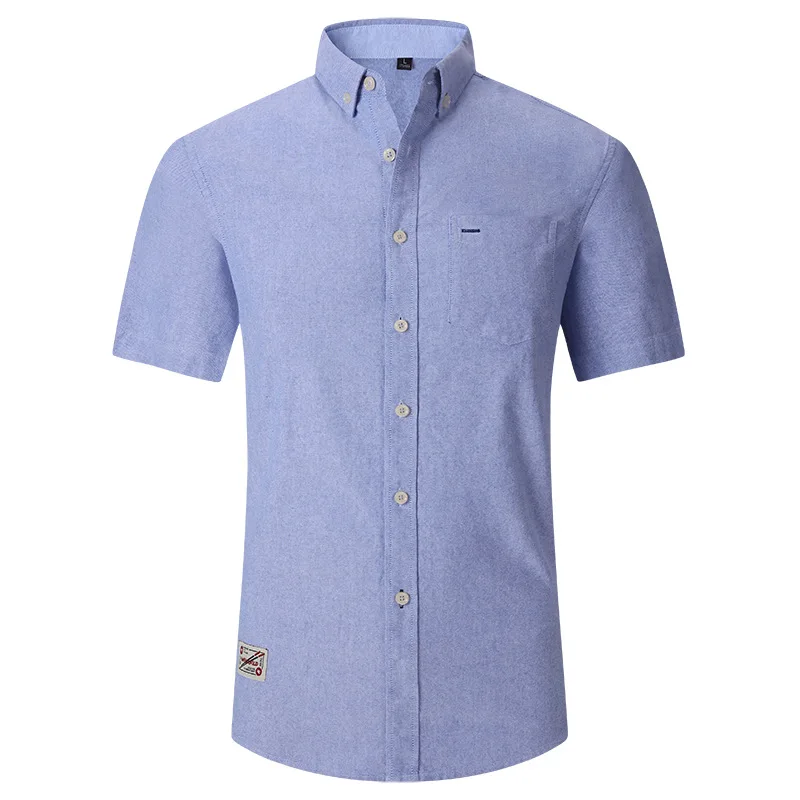 Summer Men's Short Sleeve Cotton Shirt Casual Beach Shirts Regular Outdoor Streetwear Button-Down Basic T Shirts with Pocket