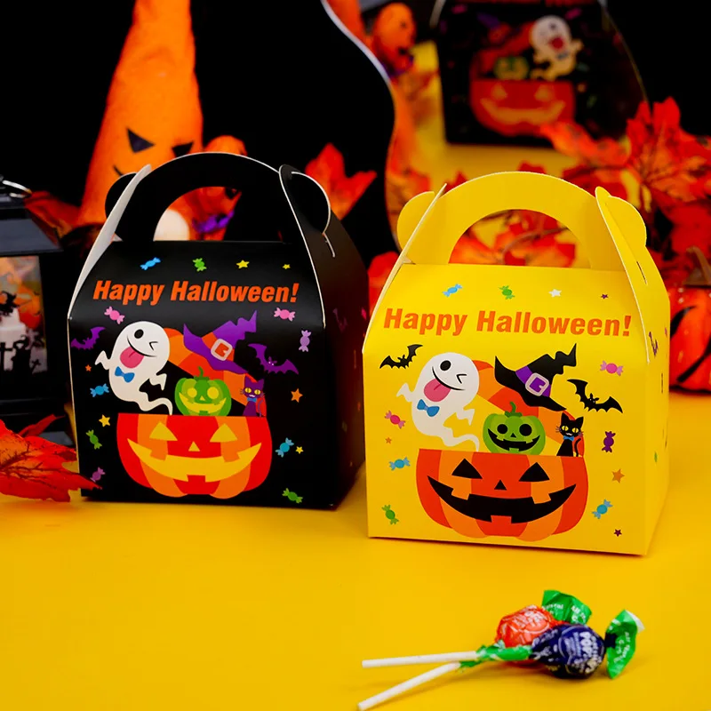 LBSISI Life-Halloween Pattern Boxes, Party Supplies, Spooky Pumpkin, Packing Candy, Trick or Treat, 10 PCs, 24PCs