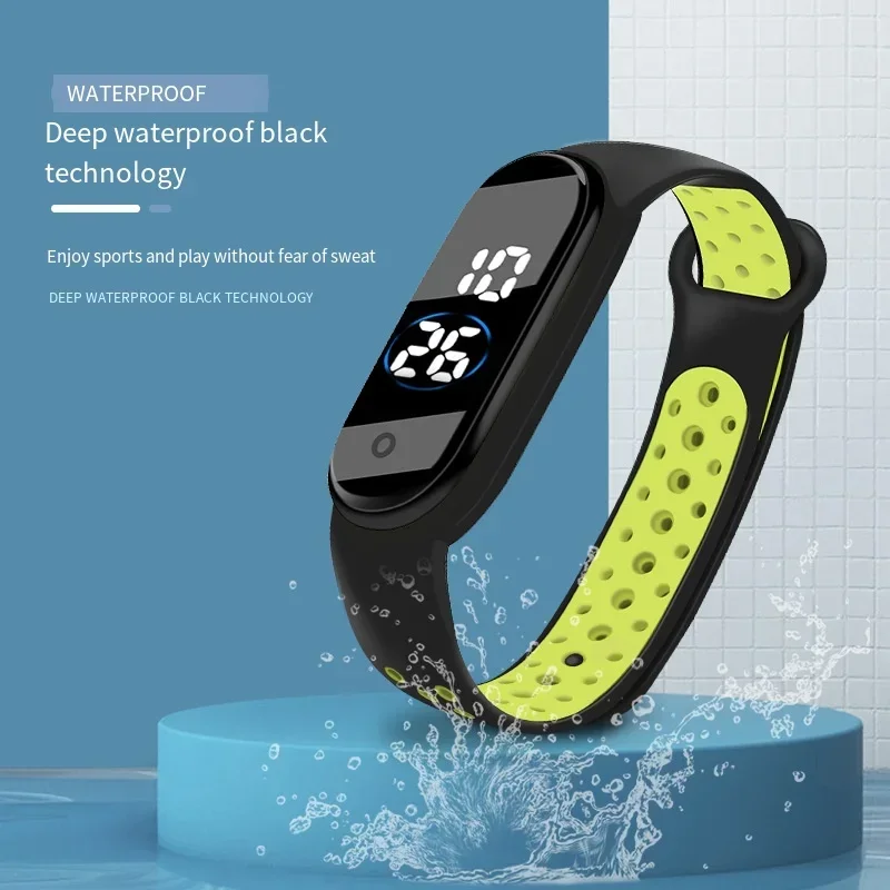 Reloj deportivo de moda para niños, reloj Digital Led resistente al agua, correa de silicona ultraligera, reloj de pulsera Unisex para adolescentes y niñas