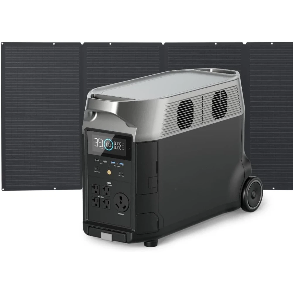 

Solar Generator 120V/3.6KWh DELTA Pro with 400W Portable Solar Panel, 23% High Efficiency, 5 AC Outlets, 3600W Portab