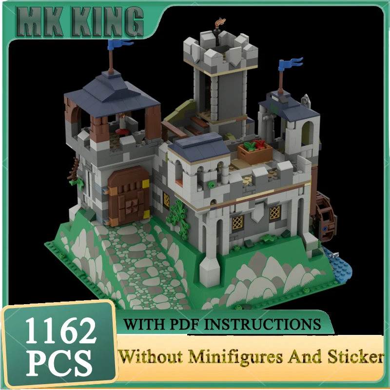 Moc Building Block Modular Lion Castle Model Technology Brick  DIY Assembly City Street View Toy For Holiday Construction Gifts