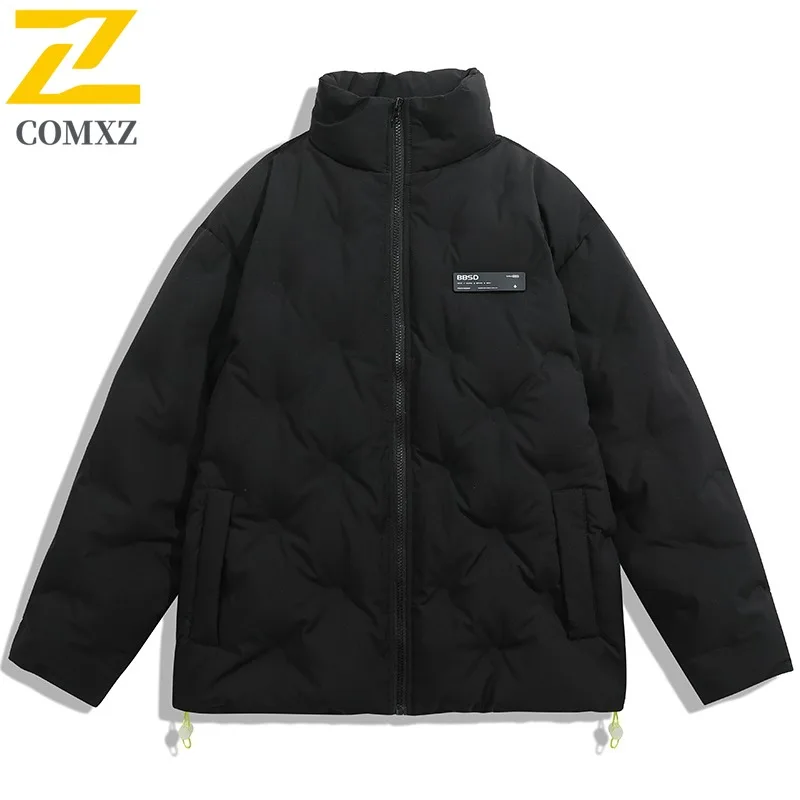 COMXZ Men Bread Jacket 2025 Warm Casual Stand Collar Street Travel Lightweight Warm Ski Padded Jacket Fashion Snow Winter Jacket