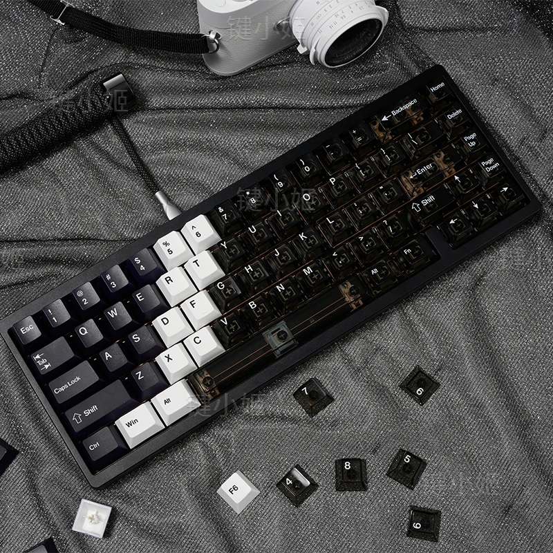 Black Cavalry Keycap PBT Sublimation + PC Sanpin Transparent Keyboard Cap 68/86/98 Meijia Lion/atk68
