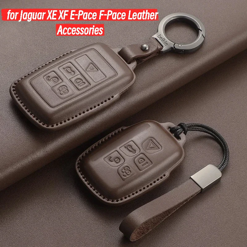 

Car Key Case Cover for Land Rover Range Rover Evoque Discovery Sport Velar for Jaguar XE XF E-Pace F-Pace Leather Accessories