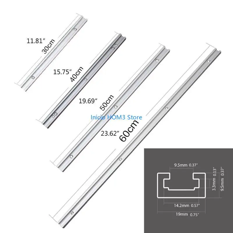 A5YD T- 트랙 라우터 테이블 밴드 톱 DIY 도구를위한 목공 목공 19x9.5mm