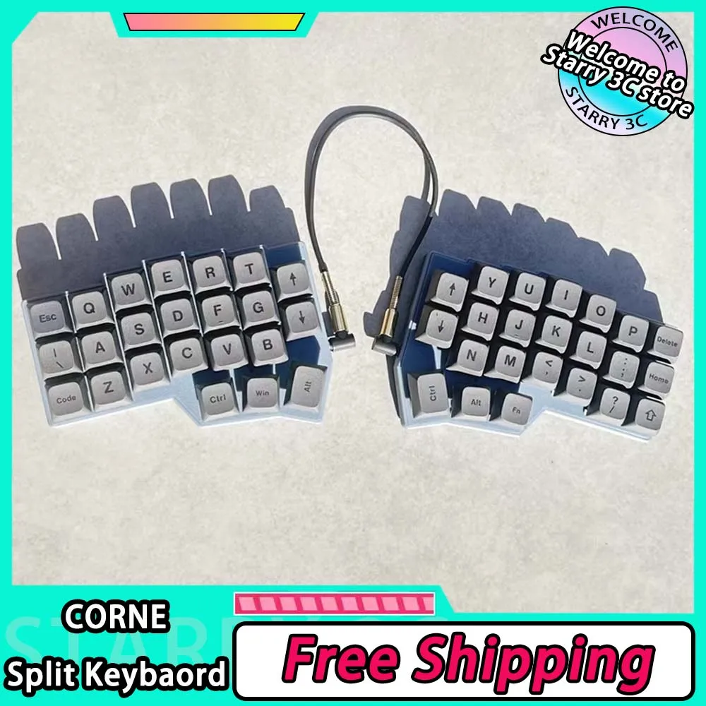 Corne V4 Split Keyboard RP2040 RGB Hot Swap Support QMK/VIAL Split Keyboard Kit with 3.5mm Audio Line Customized PC Gamer Gifts