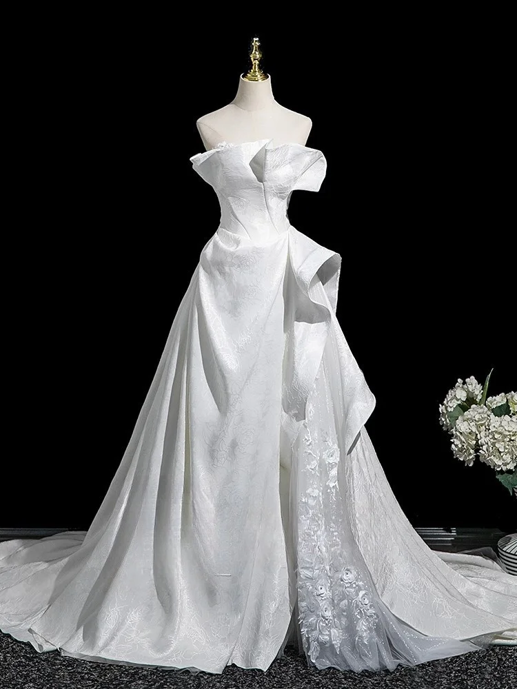 

Bar Mitzvah satin Light luxurious toasting design dress