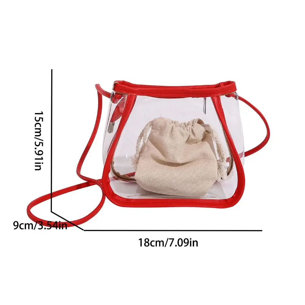 Fashion 2 in 1 Clear Crossbody Bag Waterproof Portable shoulder bag Casual PVC Women's Bag travel