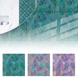 Mosaic Tile Stickers For Living Room Kitchen Retro 3D Waterproof Mural Decal Bathroom Decor DIY Adhesive Wall-paper Home Decor