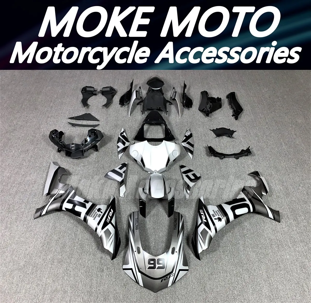 Motorcycle Fairings Kit Fit For Yzf R1M R1 2015 2016 2017 2018 2019 Bodywork Set High Quality Abs Injection New Black Matte Gray