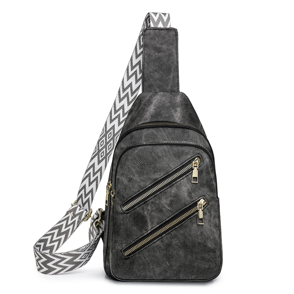 Dames Stijlvolle Crossbody Tas Met Brede Riem Eenvoudige Schoudertas Multi-Pocket Telefoon Portemonnee Reis Outdoor Tas