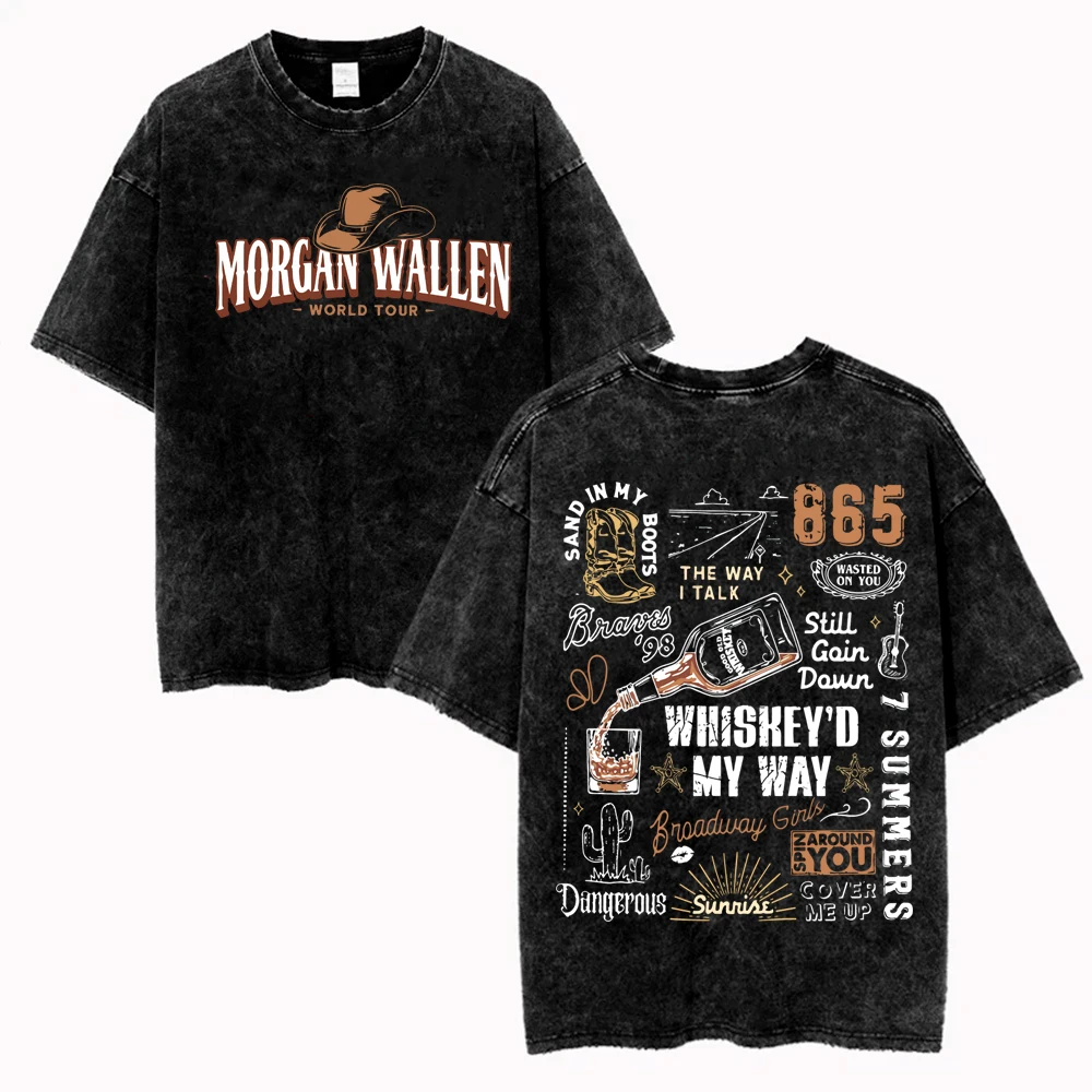 Wallen Tour 2024 Country Western Washed Tshirts Unisex