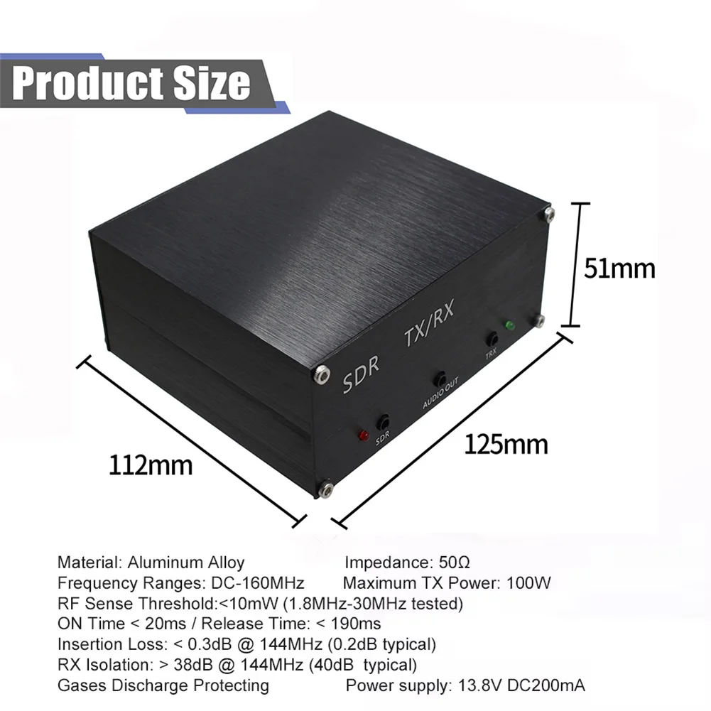 Imagem -05 - Transceptores Sdr Portáteis com Host Cabo de Alimentação Rádio Interruptor Antena Sharer Alumínio Alloy Box Dispositivo 160mhz 100w