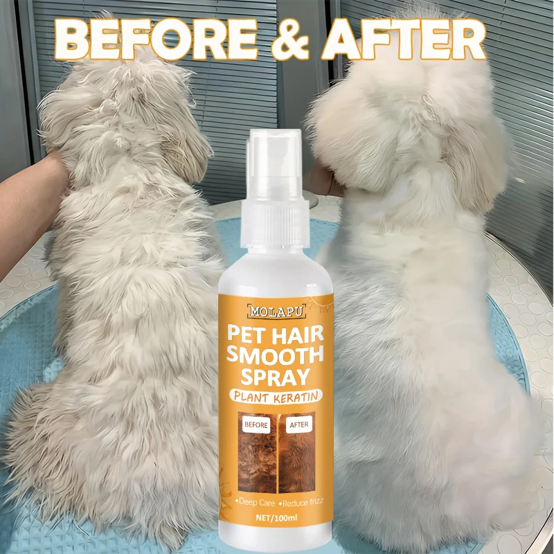 Instantly Smooth 10-in-1 No-Rinse Pet Spray - Sprays Smoothly for Soft, Shiny, Tangle-Free Fur - Helps Reduce Frizz, Replenishes Moisture, and Makes Daily Grooming Easy - Lightweight Texture, Non-Greasy, Suitable for Both Cats and Dogs view 2