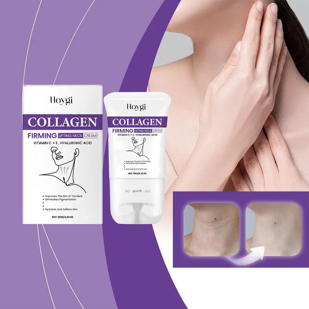 

120ml Collagen Firming Neck Cream Lifting Moisturizing Brightening Message Roller Neck Beauty Cream Necks Skin Care Products