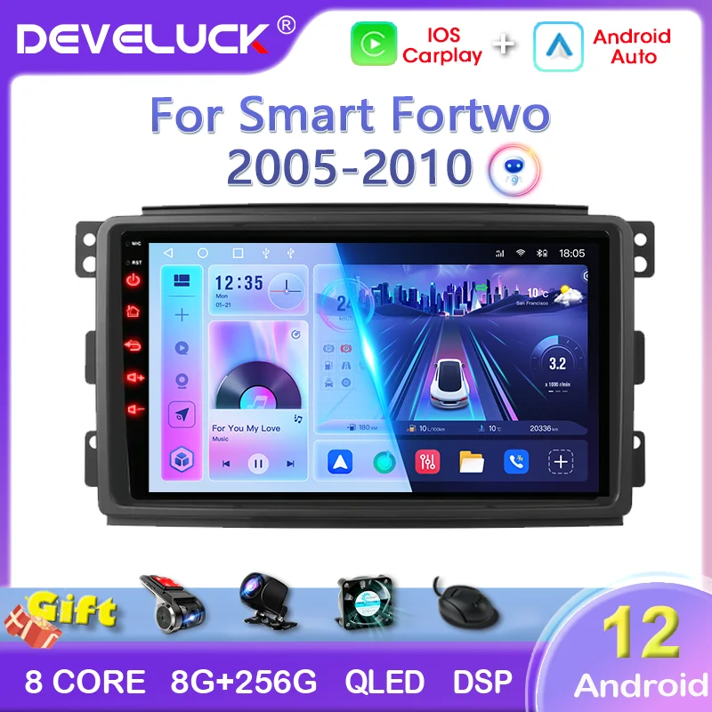 

Develuck 2 Din Android Auto Radio for Smart Fortwo 2005 2006 2007 2008 2009 2010 Car Radio Multimedia GPS Track Carplay 2din Dvd