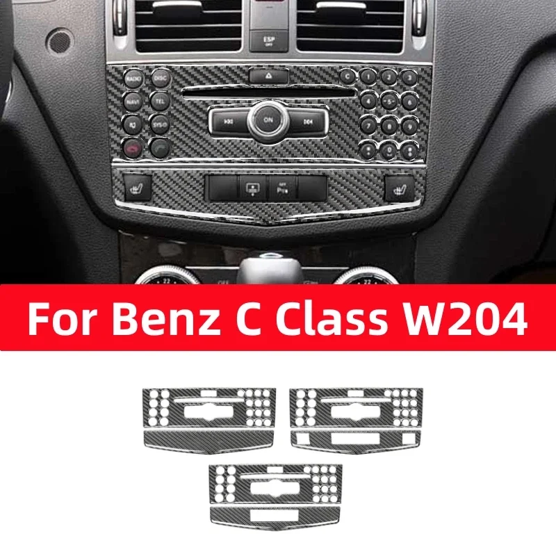 

Для Benz W204 2007-2013 C-Class центральное управление CD кнопки радио автомобиля декоративная крышка отделка стикер аксессуары углеродное волокно