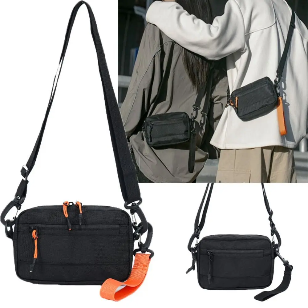 

Многофункциональная квадратная нейлоновая сумка через плечо, регулируемая черная сумка на одно плечо, однотонная сумка-мессенджер большой вместимости для пикника