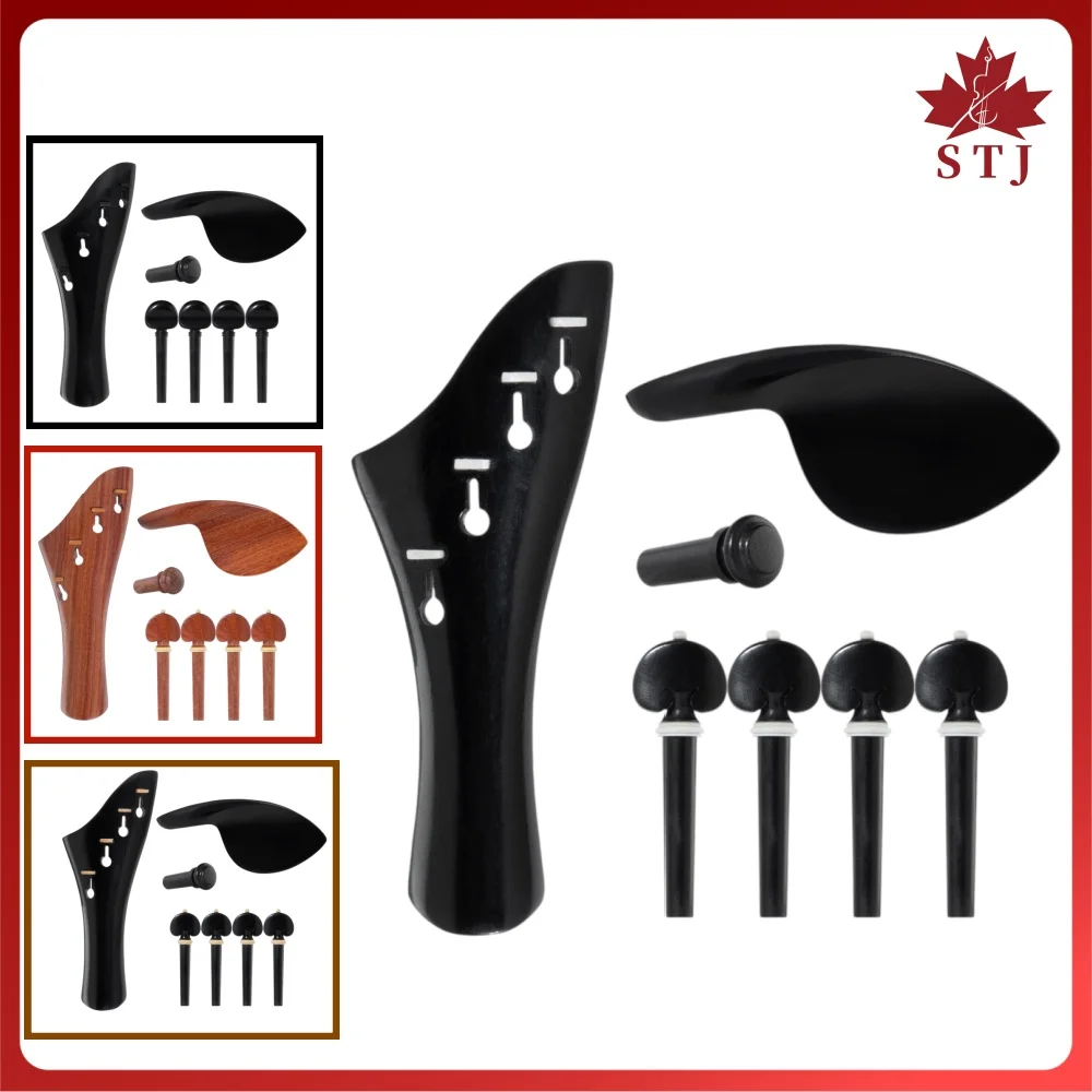 Fashion Violin 4/4 Accessories Ebony Violin Fitttings Violin Tailpiece Violin Chinrest Violin Pegs Violin Endpin Fiddle Parts