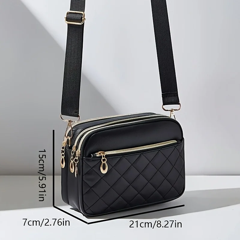 2026 Neue Modische Gesteppte Damen-Umhängetasche - Diamantmuster Crossbody-Tasche - Mehrschichtige Mehrzweck-Tasche – Detail 7
