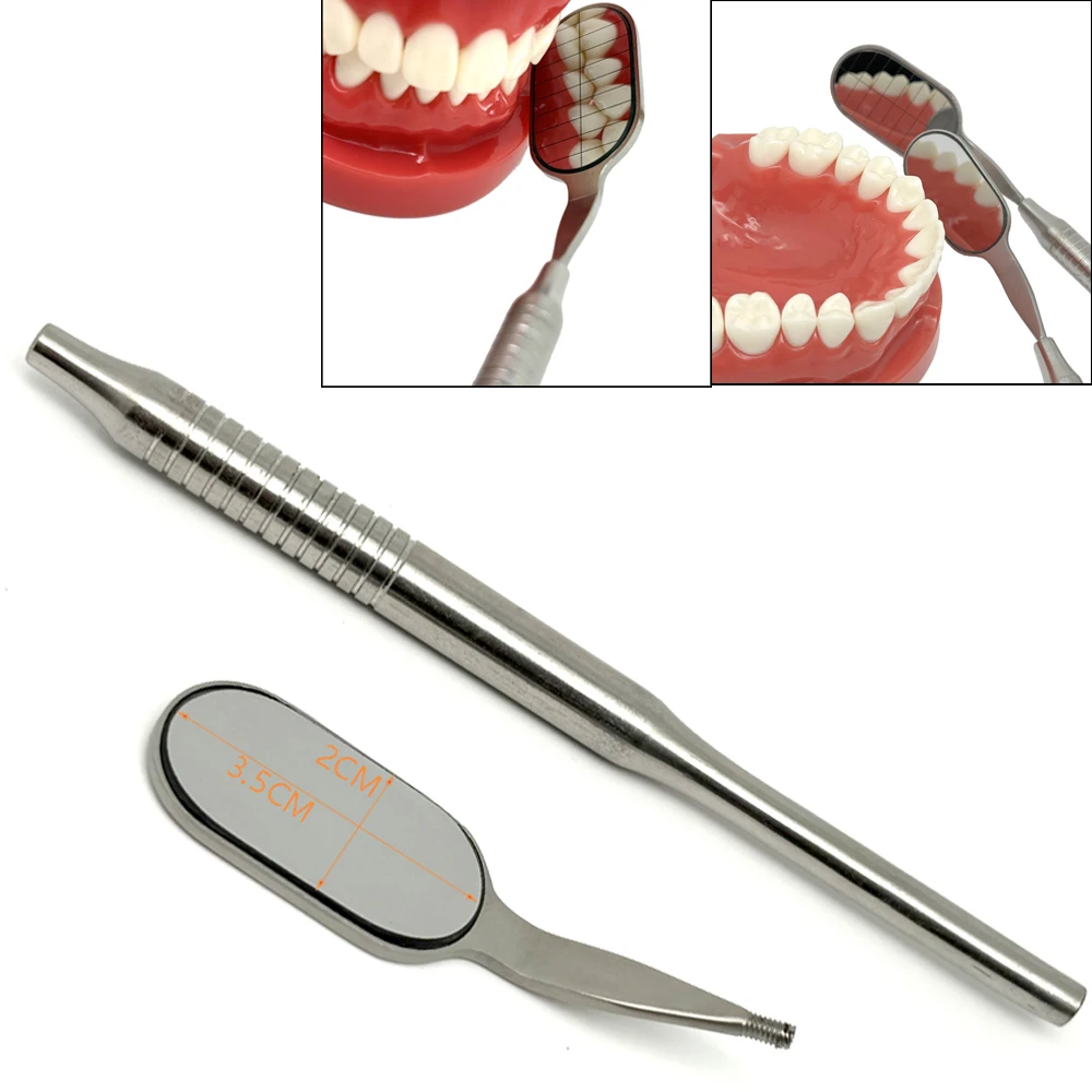 Dental Rhodium Mouth Mirror Long shape Mouth Mirror Anti-fog Rhodium Mirrors Reflectors with Handle Dental Reuse Use Tool