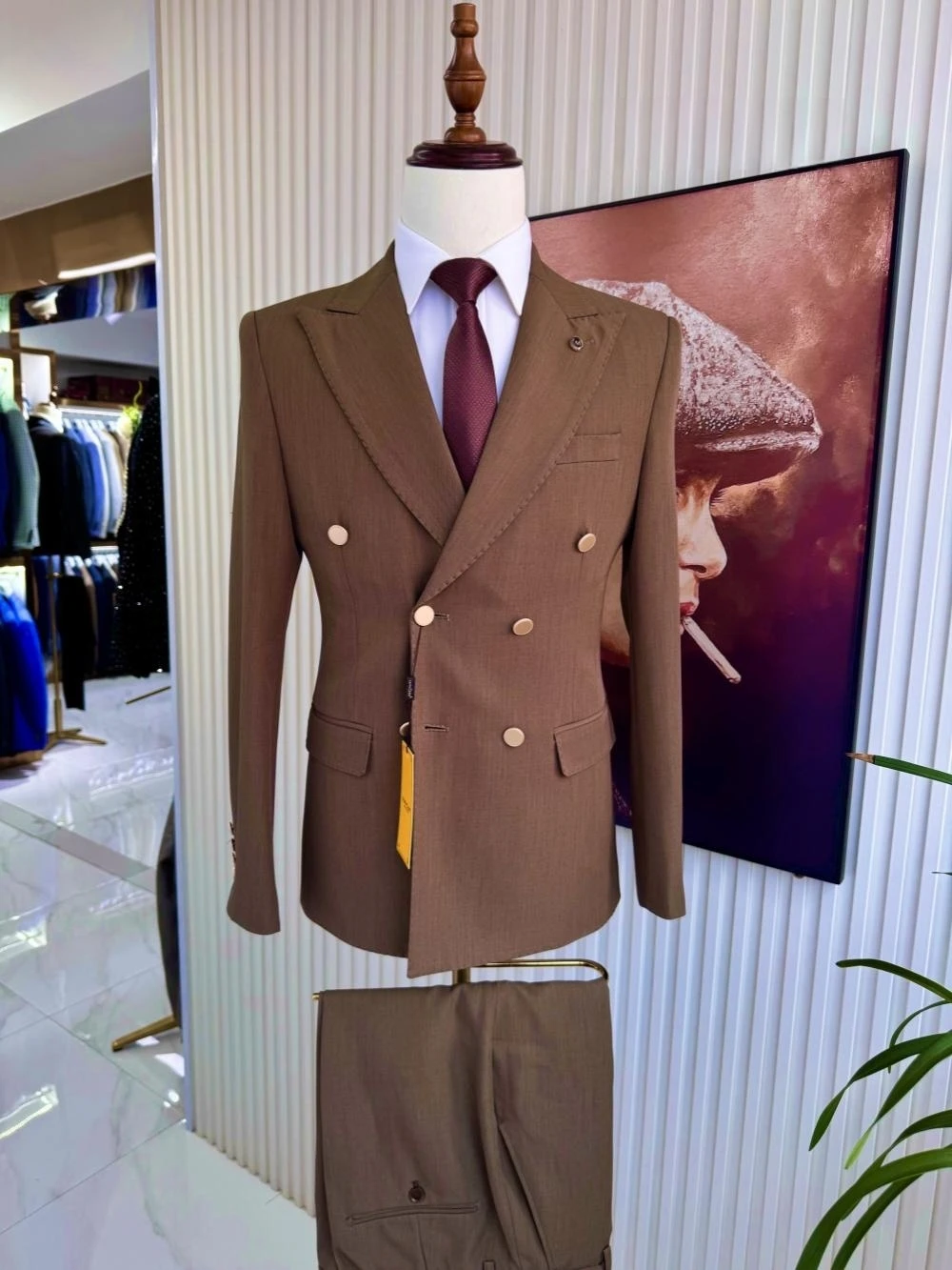 الرجال مزدوجة الصدر دعوى مجموعة 2 قطعة سترة السراويل الأعمال الزي وسيم الذروة التلبيب سليم صالح الدعاوى الزفاف العريس مجموعات #3