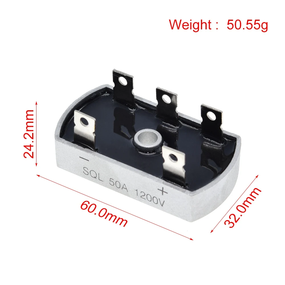 Imagem -06 - Caixa de Metal de Alumínio em Fases Módulo Retificador de Ponte de Diodo 50a 1200v