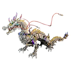 Mechanical Worshipful Dragon Model Kit DIY Assembly Toy for Adults 3D Large Dragon Models Metal Punk 50cm Puzzle (2030+PCS)