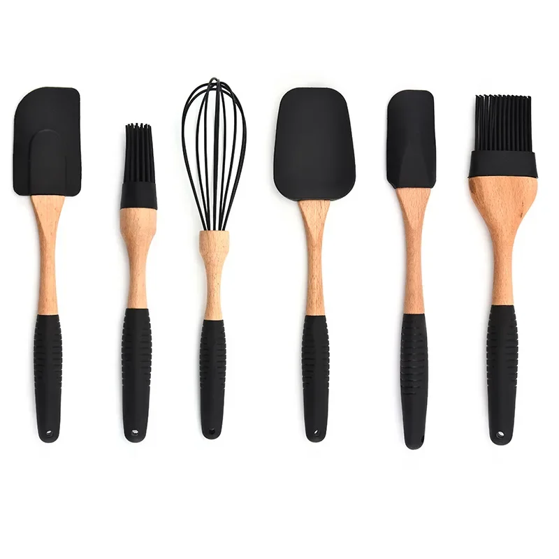 Food Grade Silicone Baking Scraper Oil Brush Pastry Knife Single Egg Beater Set Baking Pastry Tool Set
