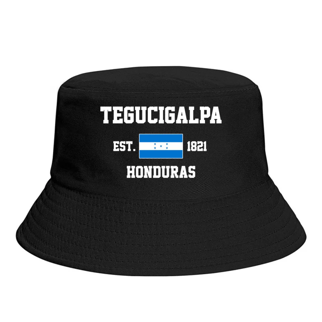 Bucket Hats  Honduras EST.1821 Tegucigalpa Emblem Flag Sun Shade Cool Outdoor Summer Fisherman Caps Fishing Hat