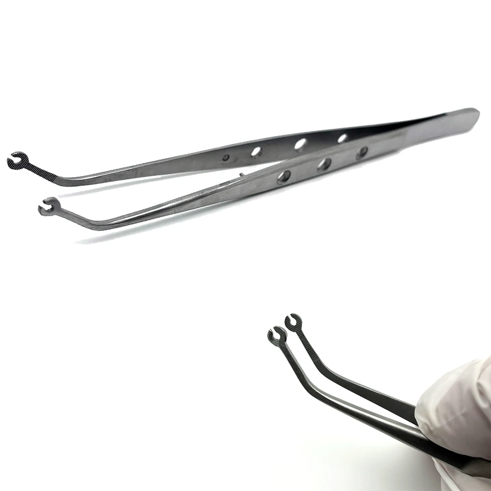 Dental Stainless Steel Surgical Operation Stitching Tweezer Serrated Tip Holder Suture Forcep Autoclavable Dentistry Tools