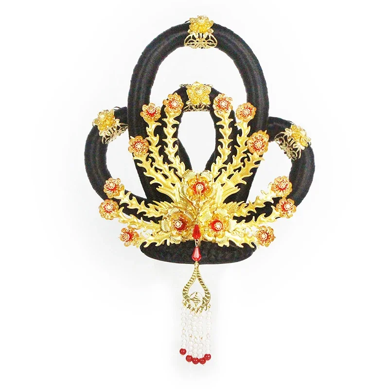 Accessoires pour cheveux de princesse féerique ancienne chinoise, Chignon de danse Dunhuang Hanfu, coiffure rétro pour Studio de photographie