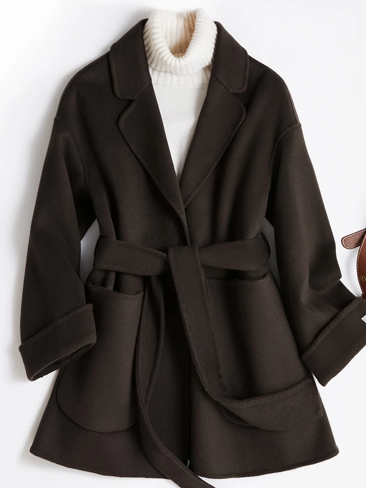 Miss Zhao[Meeting with Jun]Double sided cashmere coat for women, 2024 pure wool woolen coat, woolen coat