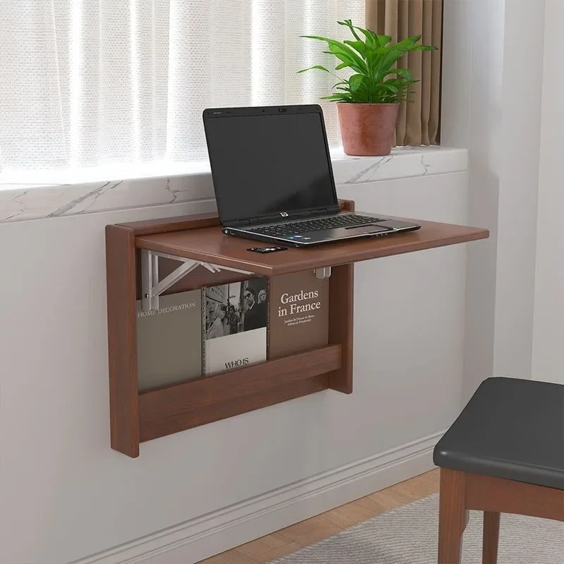 Design Folding Desk Solid Wood Minimalist Coffee Tables Creative Living Room Side Tables Modern Bedside Table Home Furniture image 2
