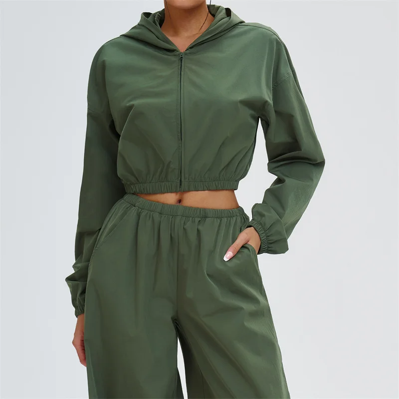 

TRY TO BN Yoga Hooded Coat Zipper Long Sleeve Sports Jacket Tops Sunscreen Fitness Windproof Workout Running Gym Woman Clothing