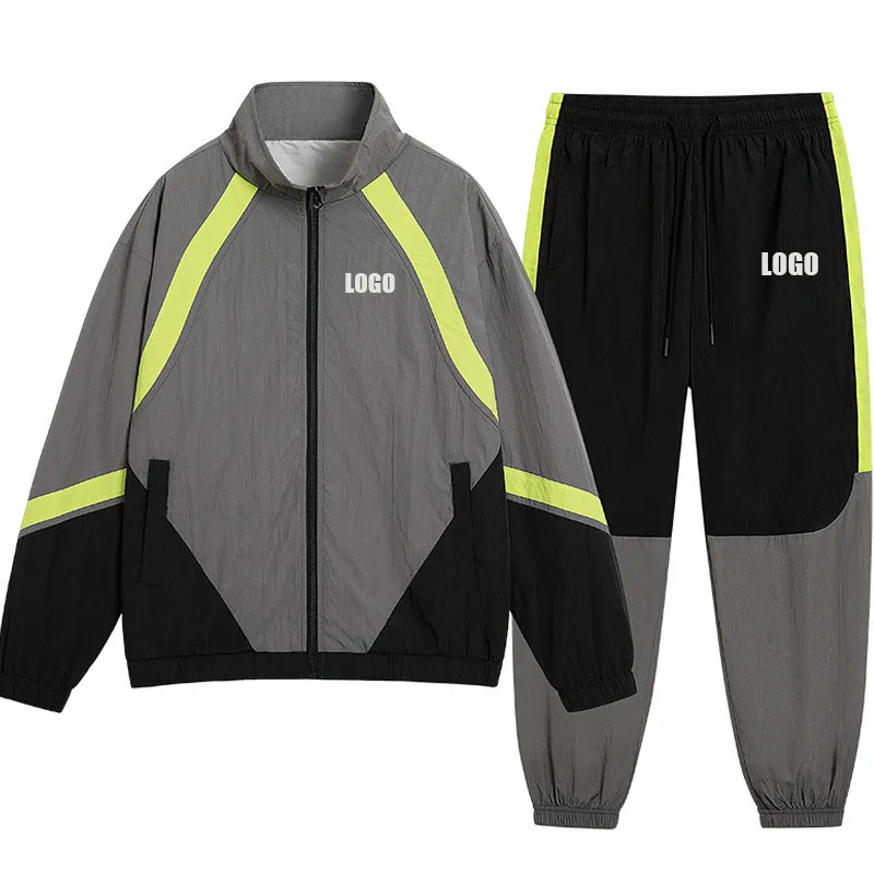 

Customized LOGO Men's Spring Autumn Casual Suit Outdoor Stand-Up Collar Jacket Mountaineering Suit Casual Two-piece Set M-4XL