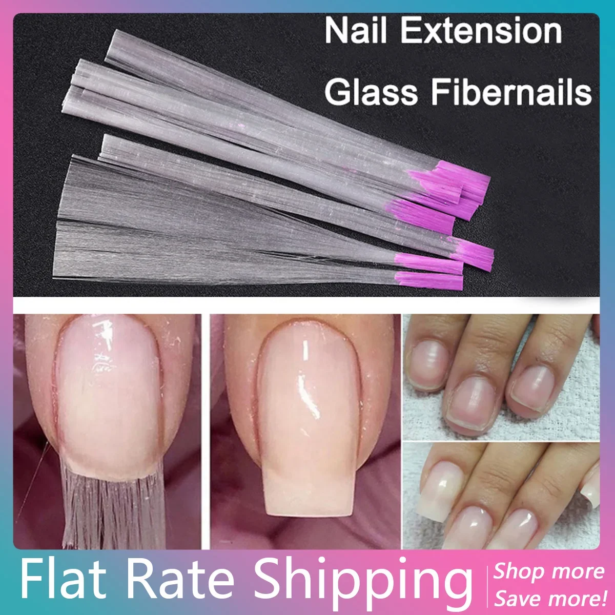 

10Pcs Fiberglass Nail Extension Glass Fibernails Fiber Nail Silk Extension Acrylic False Nail Tips Salon