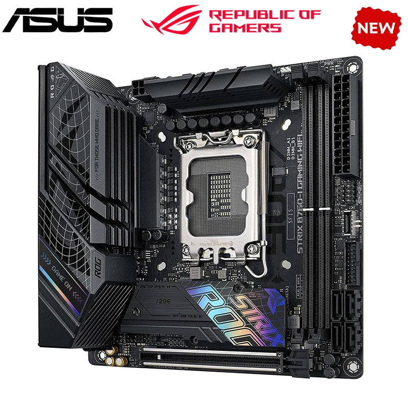 Imagem -06 - Suporte para Motherboard Desktop Original Intel B760 Asus Rog Strix B760-i Gaming Wifi Lga 1700 Ddr5 12300f 12400 Novo