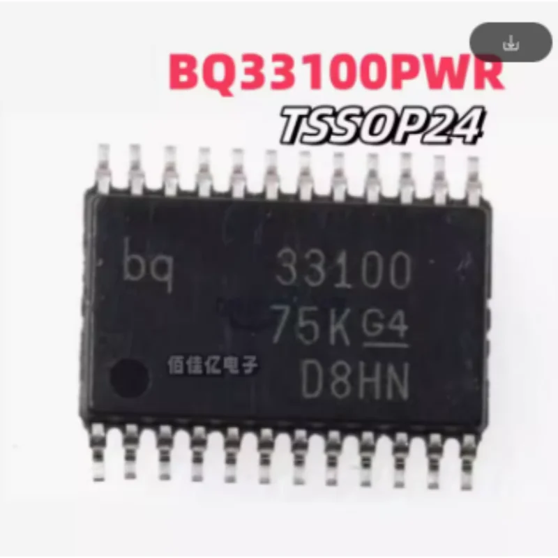 2PCS BQ33100PWR  Super Capacitor Manager TSSOP-24 3.8V-25V Battery Management IC New Original