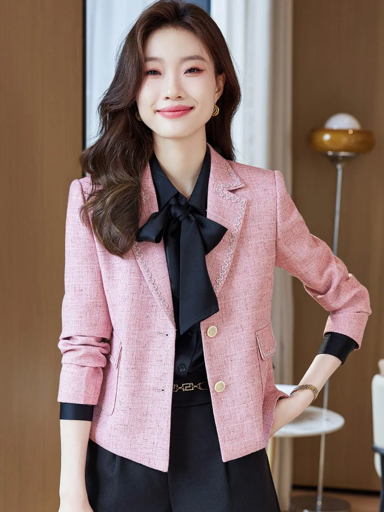 

Зеленый короткий блейзер женский, весенне-осенний, шерстяной, повседневный, элегантный топ-пиджак