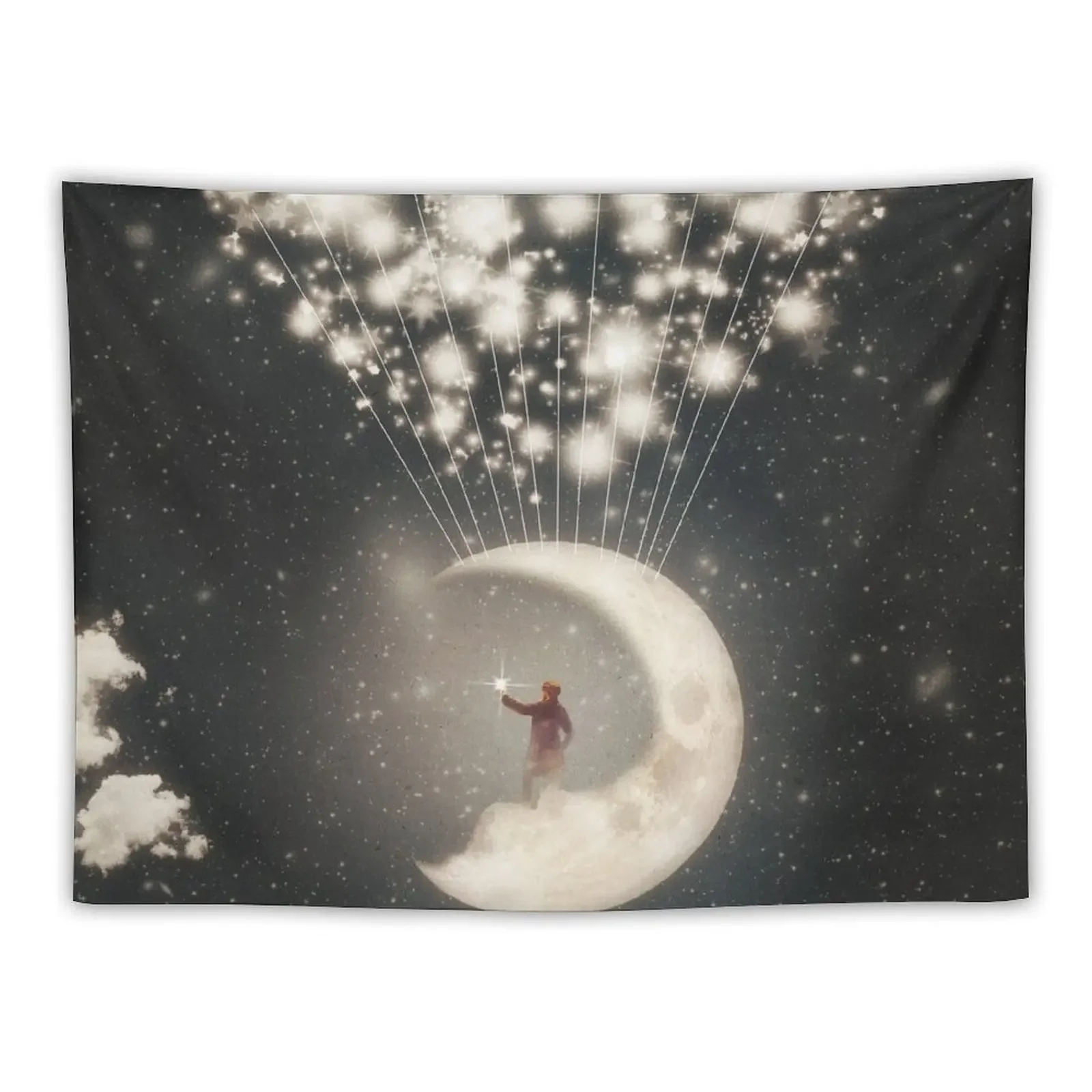 

The Big Journey of the Man on the Moon Tapestry Wallpapers Home Decor Room Decoration Korean Style Tapestry