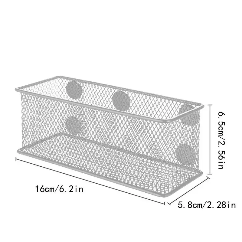 Imagem -06 - Ferro Forjado Grade Magnetic Whiteboard Pen Holder Quadrado Forte Organizador de Geladeira Cesta de Armazenamento Material de Escritório