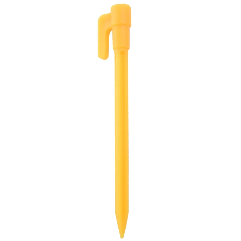 

100Pcs Camping Tools Plastic Tent Pegs Nails Sand Ground Stakes Outdoor Camping Tent Awning Yellow Tent Accessories